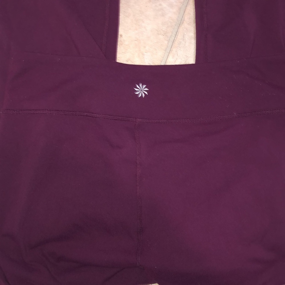 Athleta Purple Cropped Yoga Pants Size Medium - Picture 3 of 3